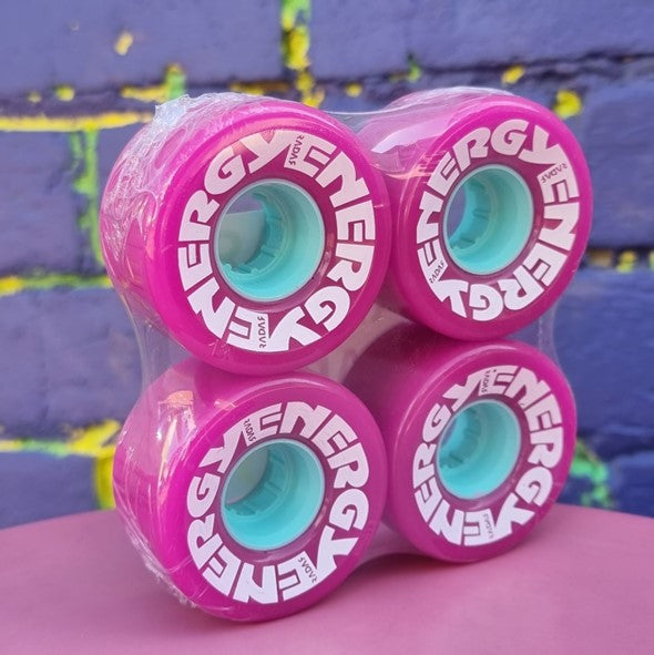 magenta purple energy outdoor roller skate wheel teal hub