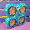 teal energy outdoor roller skate wheel orange hub