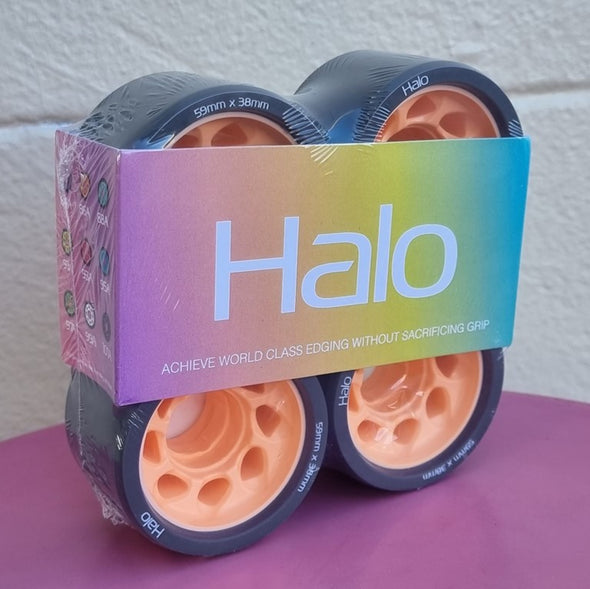 orange rollerskate wheel with black nylon hub 