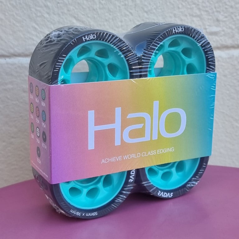 teal aqua rollerskate wheel with black nylon hub 