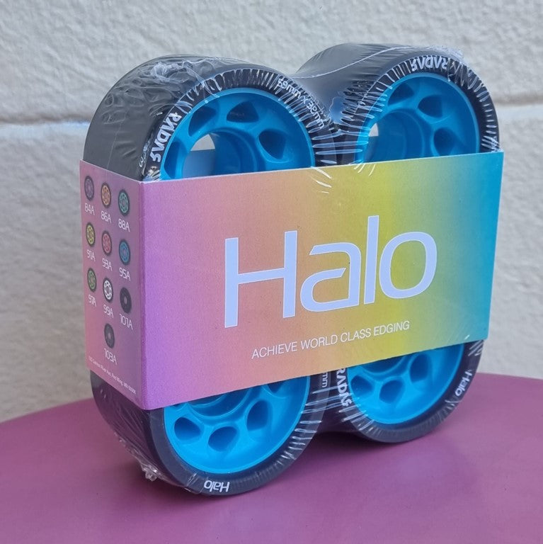 black rollerskate wheel with blue nylon hub 