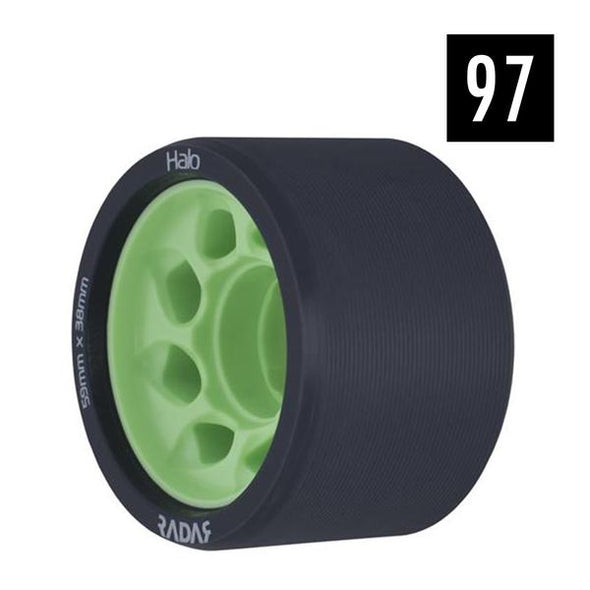 roller derby indoor roller skate wheels 97a 59mm x 38mm black green 