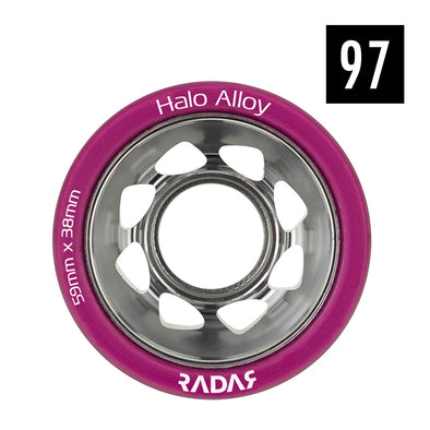 radar alloy hub purple 97a quad wheels 59mm 