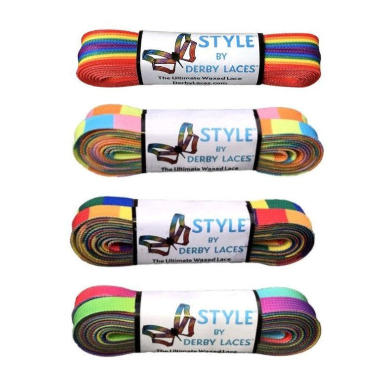 Derby Laces Style Rainbow Laces 108" (274cm) - Lucky Skates