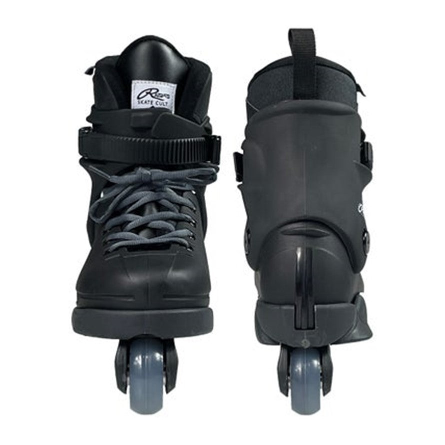 black aggressive inline skate park skates