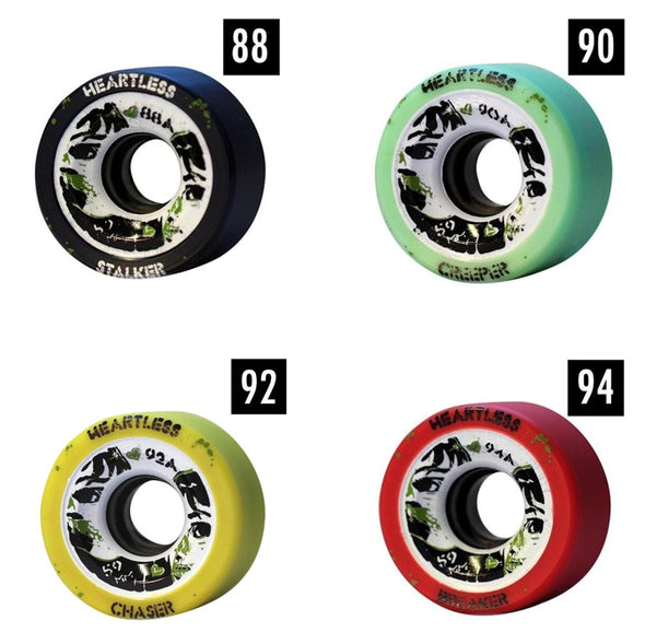 reckless heartless wheels black, green, yellow and red