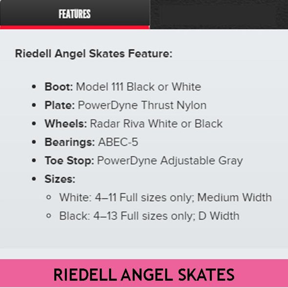 Riedell 111 Angel Black Roller Skates