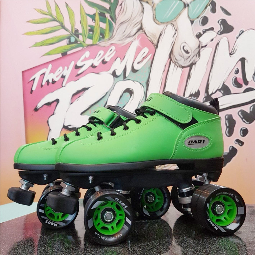 Riedell Dart Green Roller Skates *Last Pairs* US1, US2 - Lucky Skates