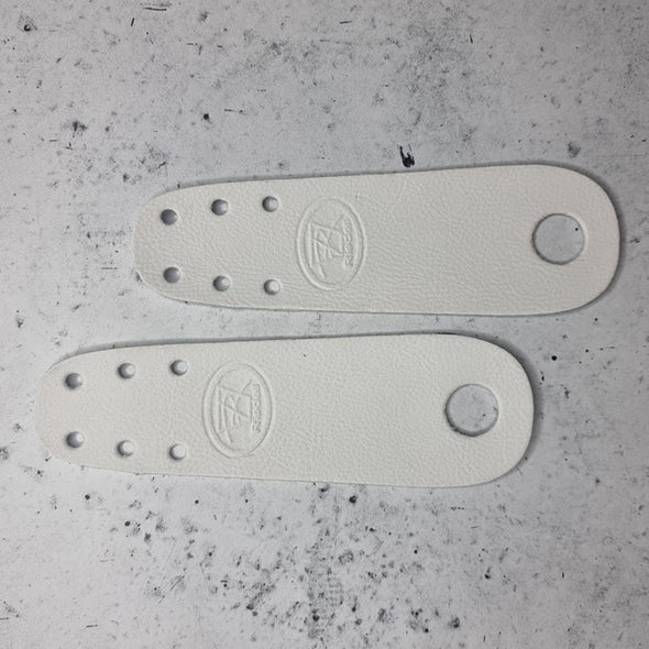 white vegan leather roller skate toe guard strip protectors