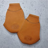 dusty orange leather roller skate toe guard caps