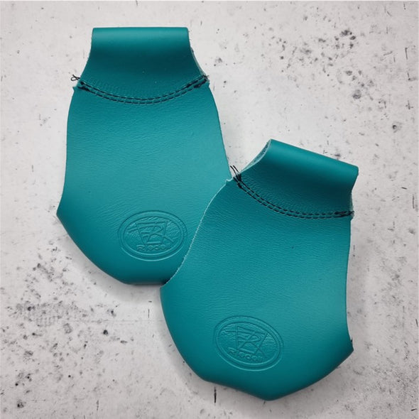 teal torqouise leather roller skate toe guard caps