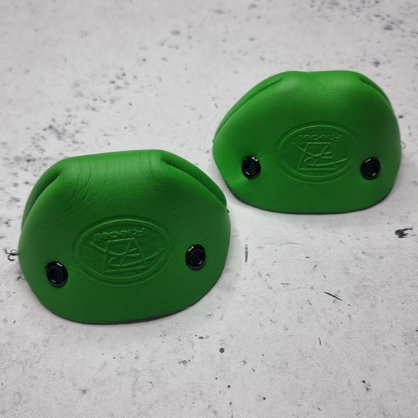 emerald green leather roller skate toe guard caps