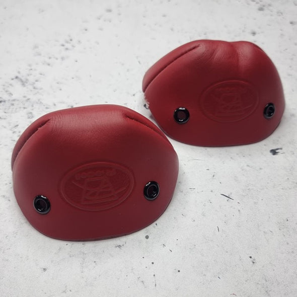 red leather roller skate toe guard caps