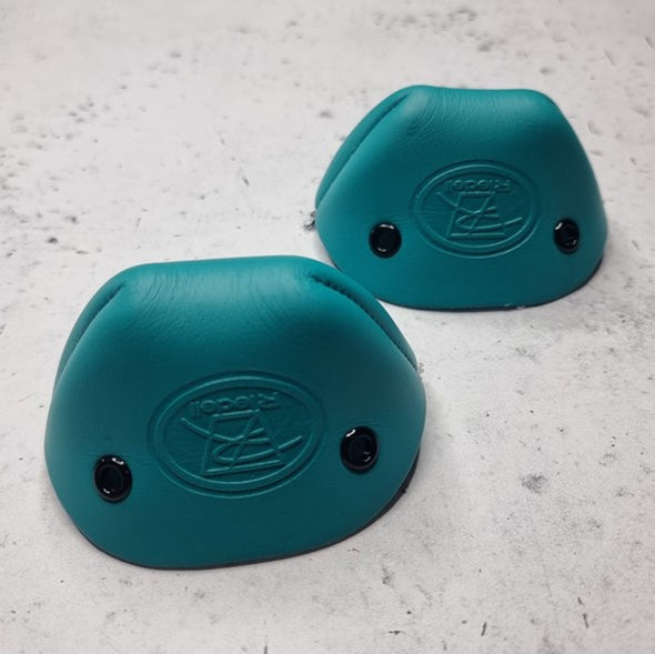 teal leather roller skate toe guard caps