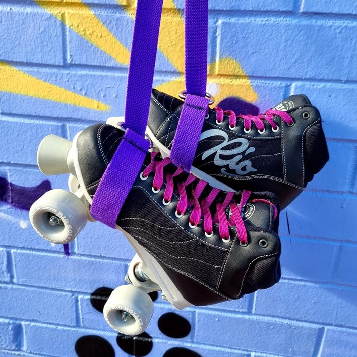 black grey sneaker style roller skates 