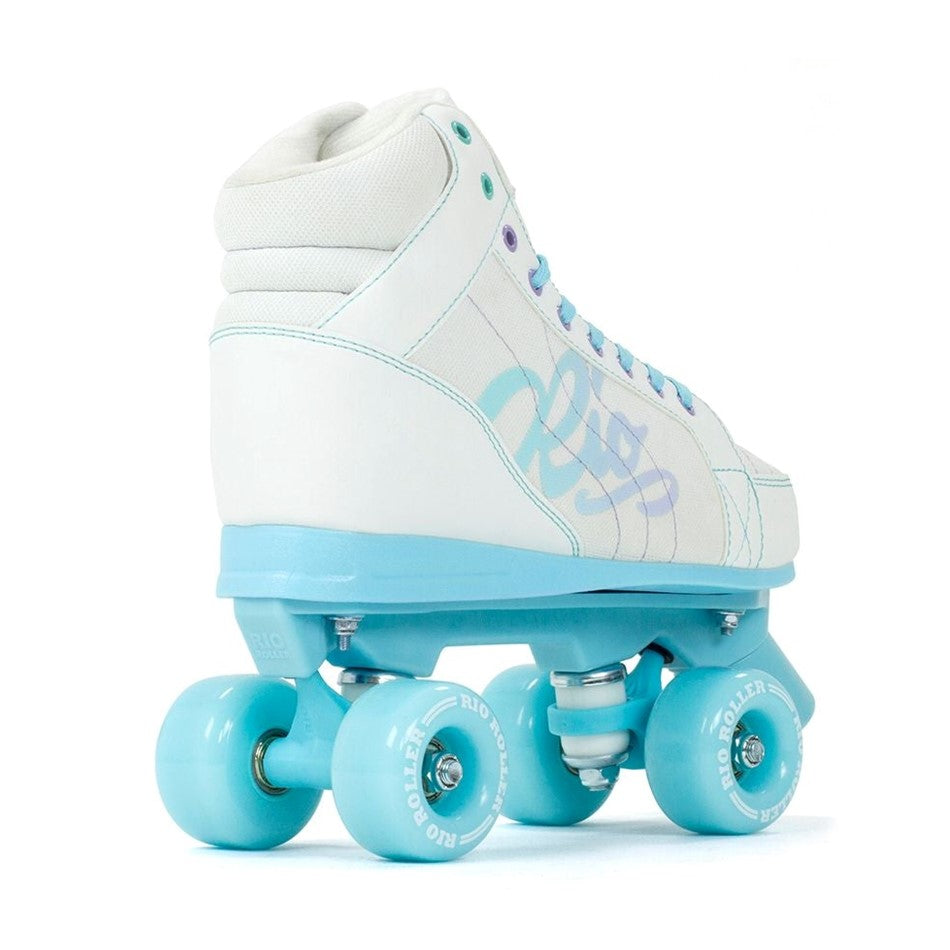 WHITE BLUE SNEAKER STYLE ROLLER SKATES