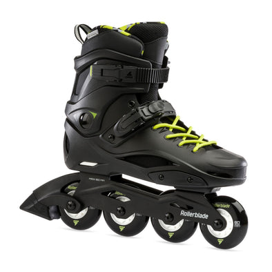mens inline rollerblades free ride urban black fluro yellow skates 