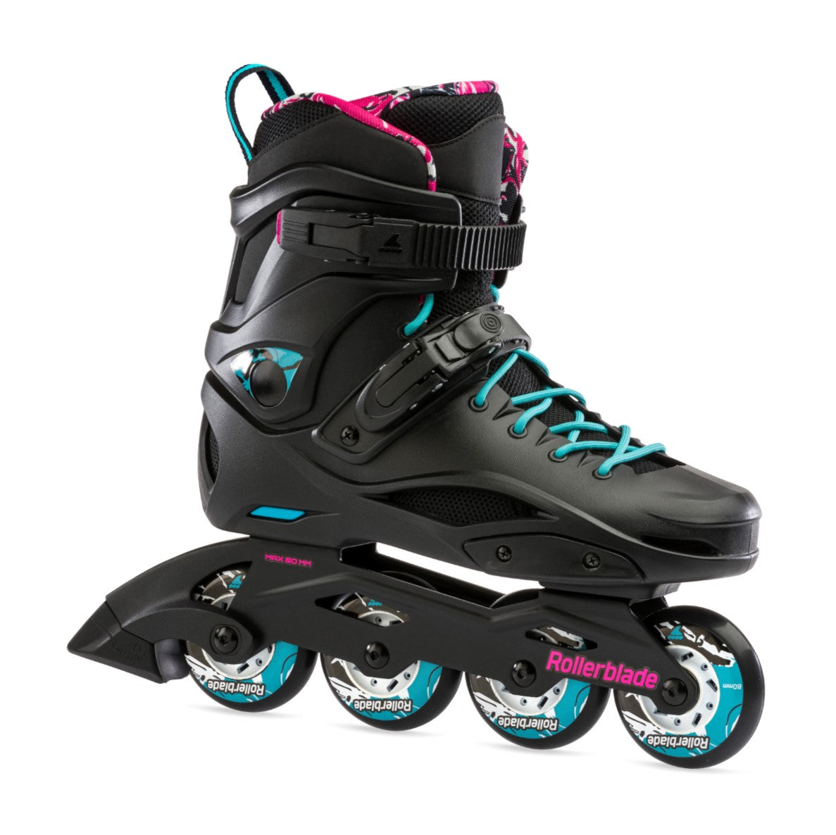 womens inline rollerblades free ride urban black teal pink skates 