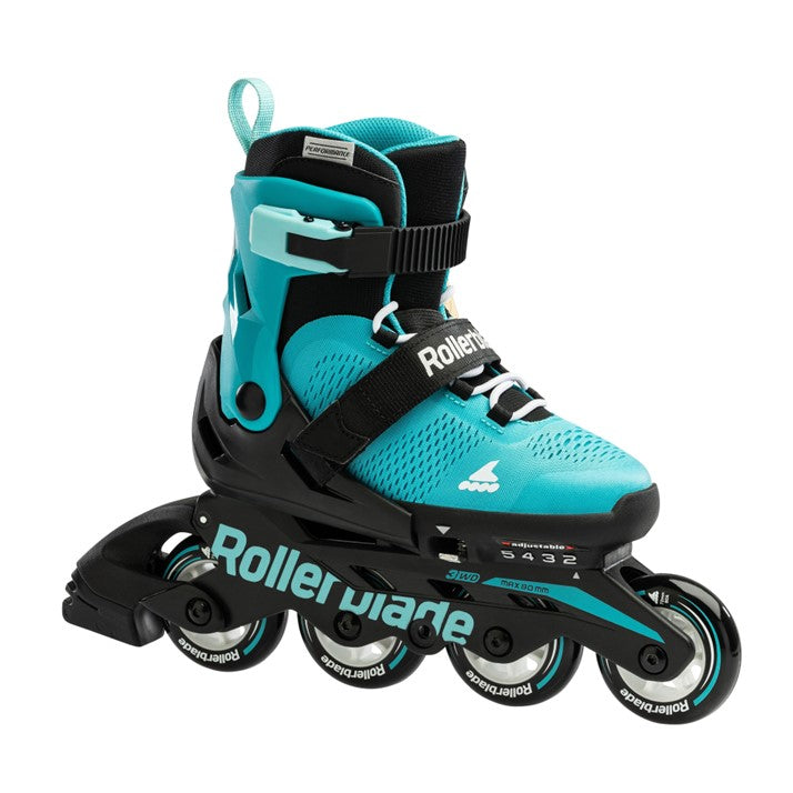 teal blue kids adjustable inline rollerblades