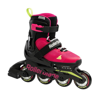 kids adjustable inline rollerblades pink green  