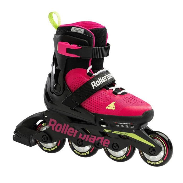 Kids Adjustable Rollerblade Microblade Pink/Light Green Inline Skates - Lucky Skates