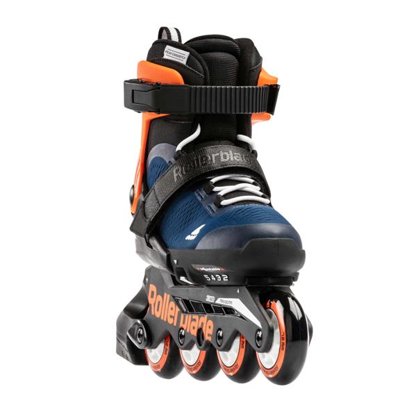 kids inline adjustable skates blue orange 72mm with brake 