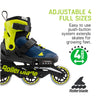 Kids Adjustable Rollerblade Microblade 3WD Blue/Lime Inline Skates