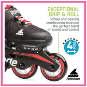 red microblade rollerblades adjusting 4 sizes 