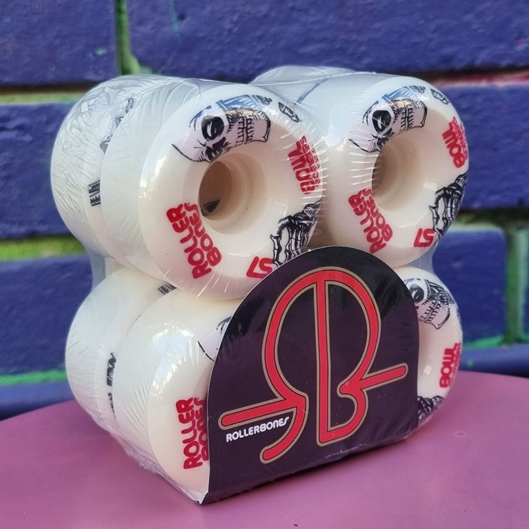 Rollerbones White Bowl Bombers Wheels 103A - 8 pack - Lucky Skates