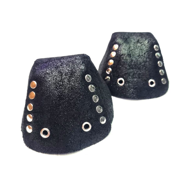 roller skate toe guards caps black glitter toe guard protectors with silver studs 