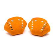 roller skate toe guards caps bright orange suede toe guard protectors with silver studs