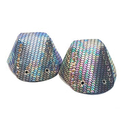 metallic multi-coloured meramid toe guard protectors with silver studs