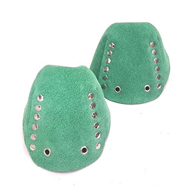 roller skate emerald green suede toe guard protectors with silver studs
