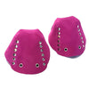 pink fuschia suede toe guard protectors with silver studs