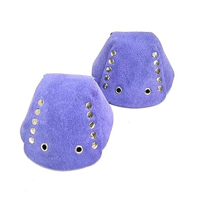 light purple suede toe guard protectors with silver studs