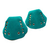 jade green suede toe guard protectors with silver studs