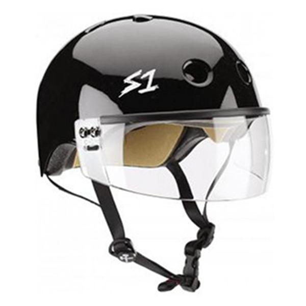 S-One Lifer Visor Skate Helmet Gen 2 Black Gloss - Lucky Skates