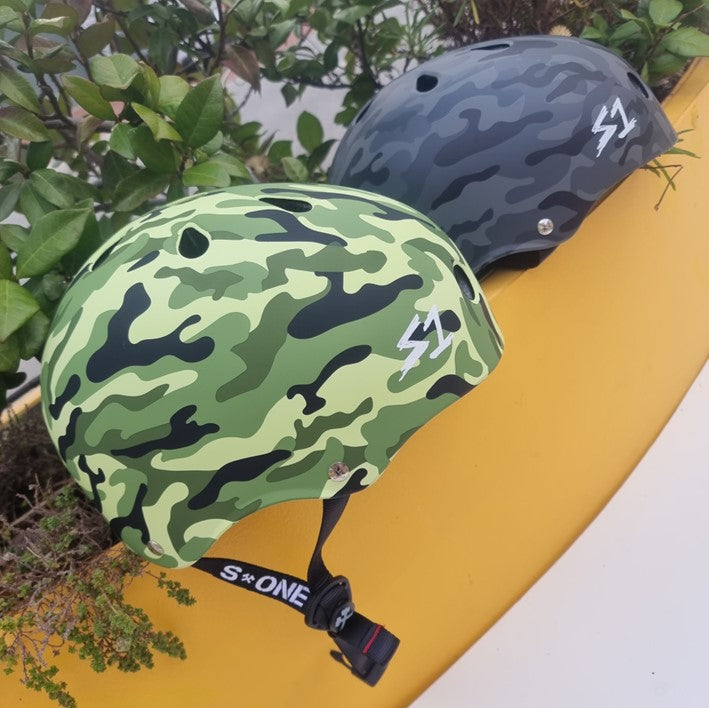 GREEN CAMO CERTIFIED SKATE BIKE HELMET 