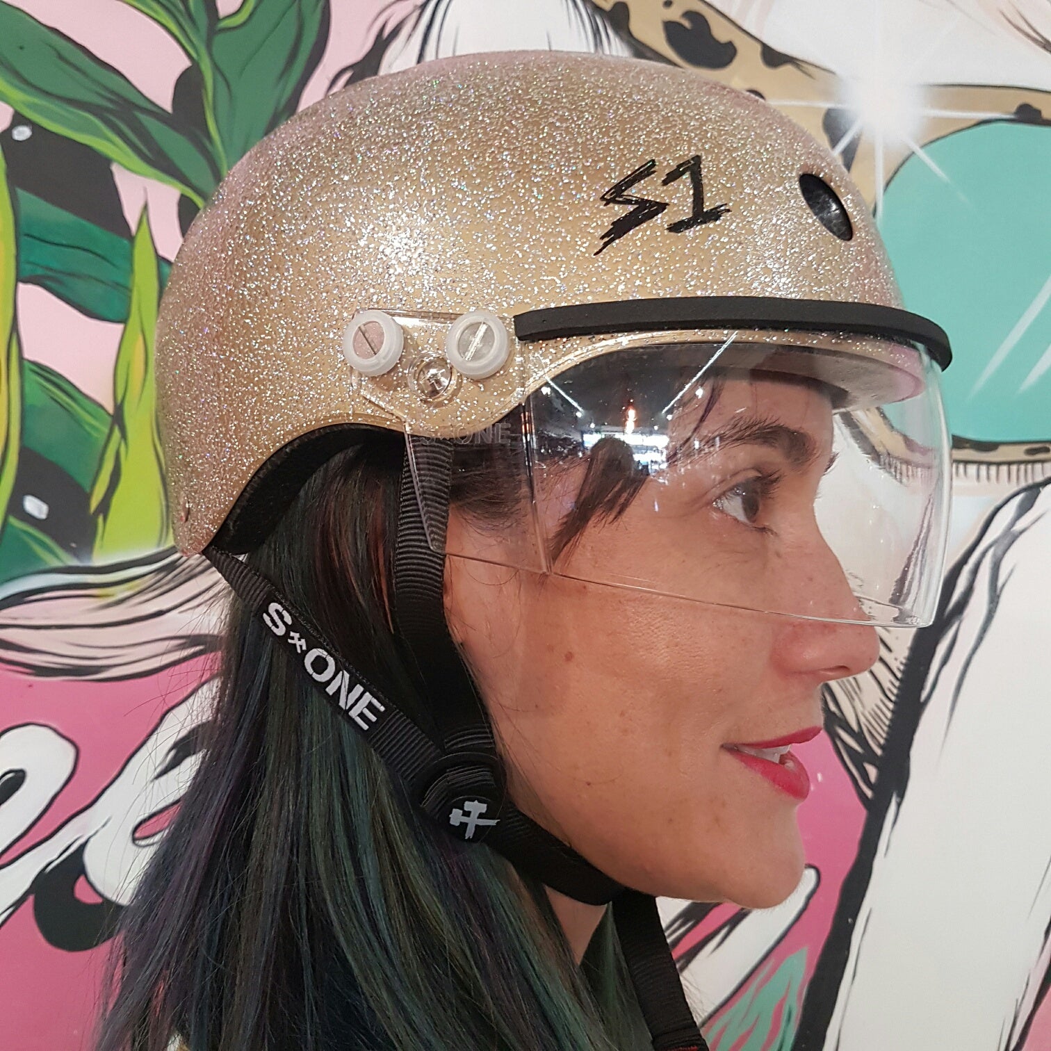 glitter visor helmet 