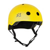 matt yellow bike or skate helmet 