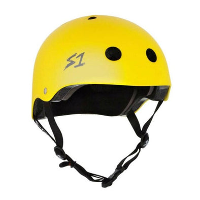 matt yellow bike or skate helmet 