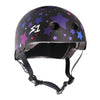 black matte with pink purple blue star pattern skate certified sone skate helmet 