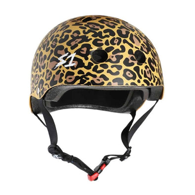 2 tone brown leopard print skate helmet  