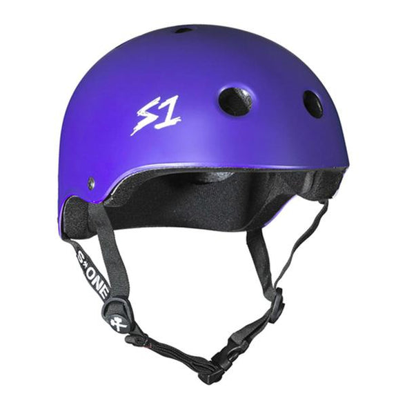 matt purple bike or skate helmet 