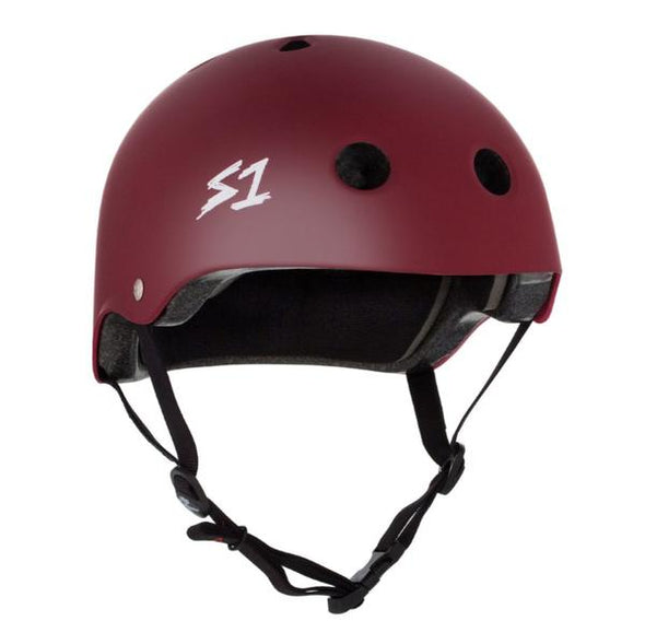 maroon matt skate or bike helmet 