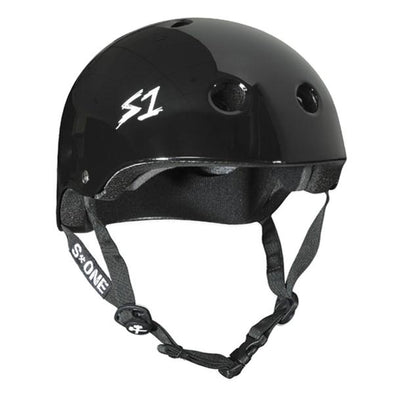 black gloss bike or skate helmet 