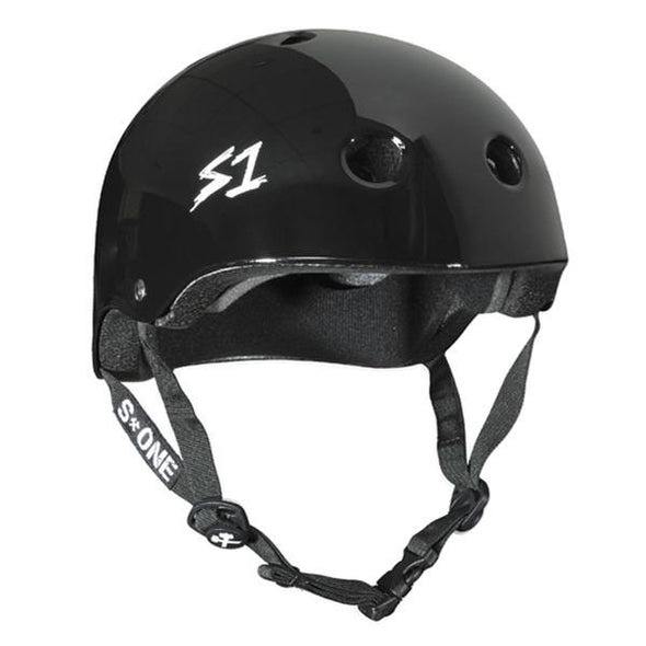 black gloss small skate helmet 
