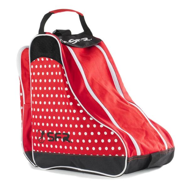 RED WITH WHITE POKKA DOTS SHOULDER CARRY SKATE BAG