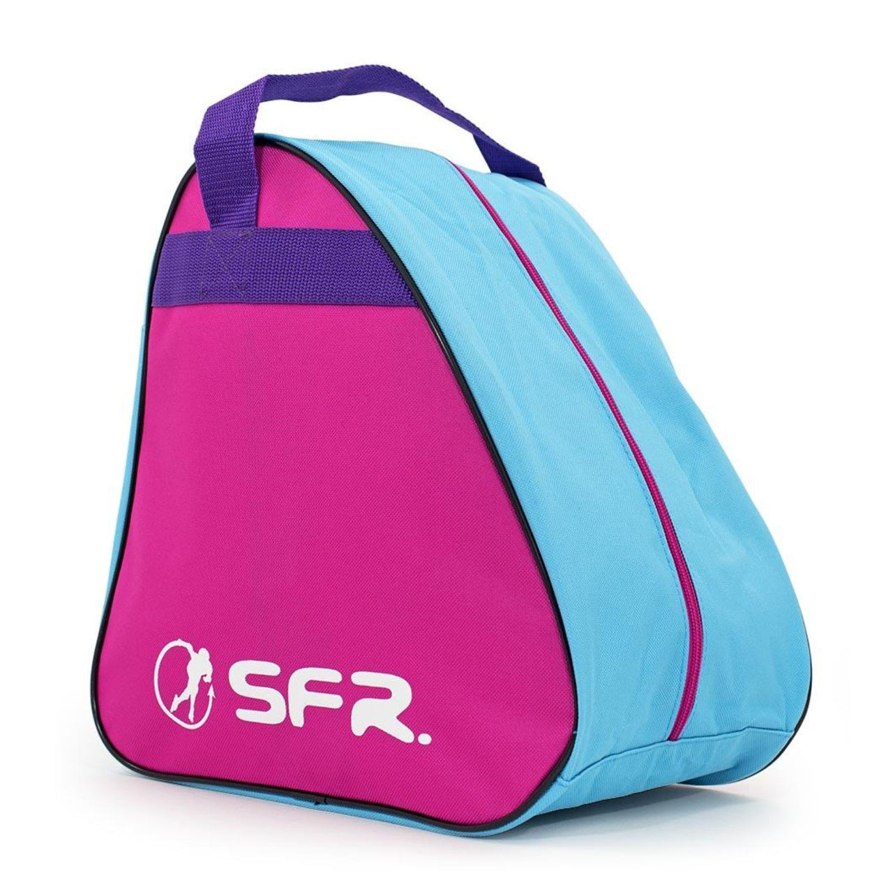 small pink purple teal skate bag 