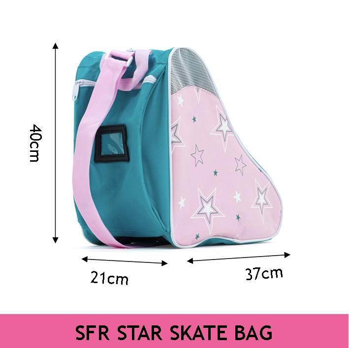 PINK TEAL STAR PATTERN SFR SHOULDER CARRY SKATE BAG DIMENSIONS 